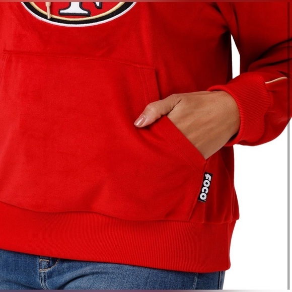 NWT- FOCO Women's San Francisco 49ers Soft Velour Hoodie  SIZE: Large - Picture 3 of 11